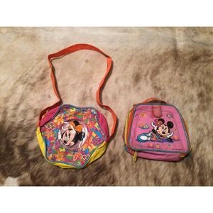 Two Walt Disney Co. Vintage MINNIE MOUSE Imaginings 3 Kids PVC Bag Purse WDW